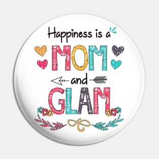 Happiness Is A Mom And Glam Wildflower Happy Mother's Day Pin