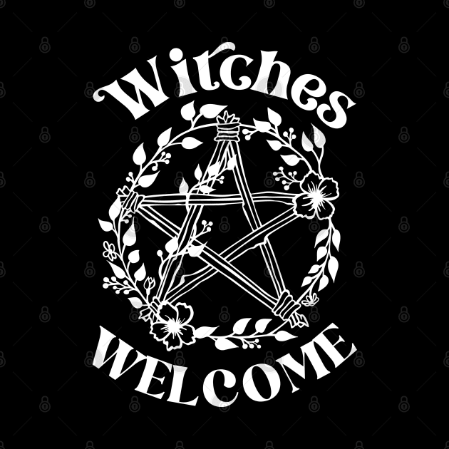 Witches Welcome Halloween Pentagram Design by PsychoDynamics