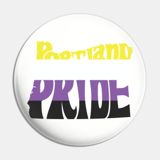 Portland Pride Festival - Non-Binary - Oregon Silhouette - No BG Pin