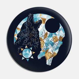 Negative Geo Wolves Pin