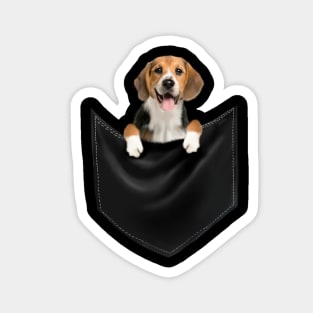 Beagle Dog inside Pocket, Love Beagle Dogs Magnet