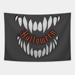 Halloween Scary Teeth Tapestry