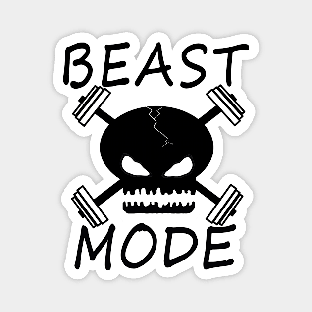 Beast Mode Skull Magnet by KatsMind