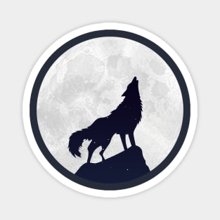 wolf howling to the moon Magnet