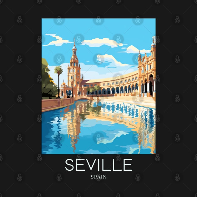 A Pop Art Travel Print of Seville - Spain by Studio Red Koala