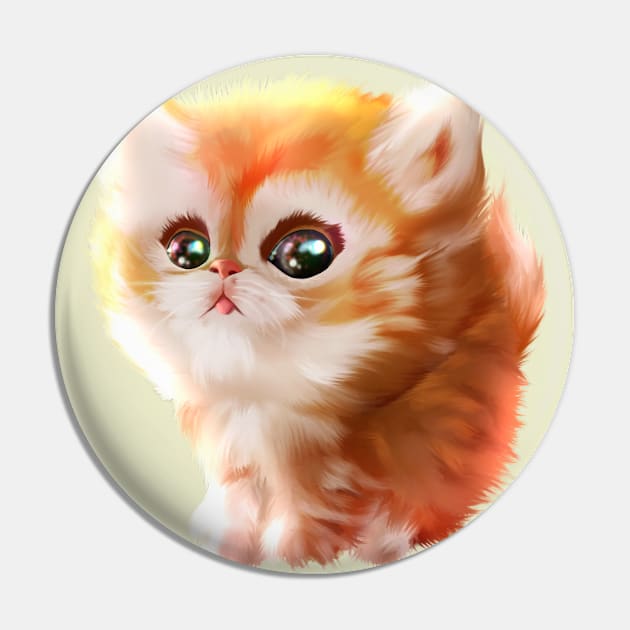 Fluffy Kitten Pin by CreativeOpus