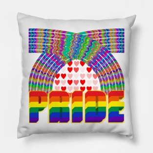 Pride - Double Rainbow and Hearts Pillow