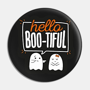 Halloween Ghost Sticker - Funny ' Hello Boo-tiful ' Pin