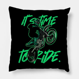 Its time to ride illustration Pillow