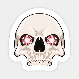 Skull with Poker chips Magnet