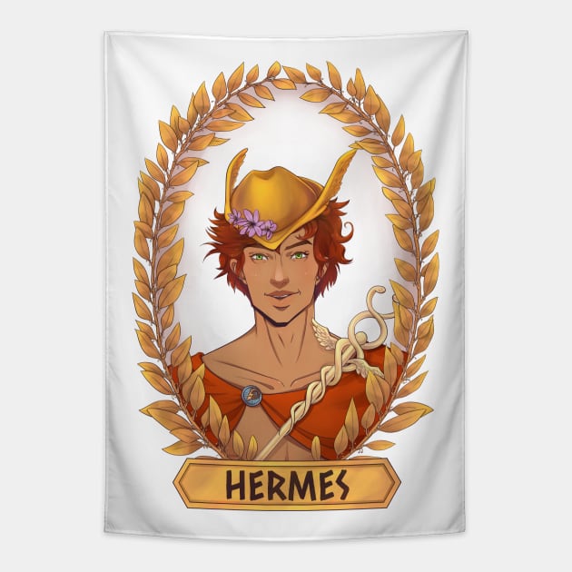Hermes Olympian God Greek Mythology Tapestry by Tati Seol