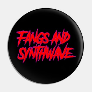 Fangs and Synthwave Big Red Logo Pin