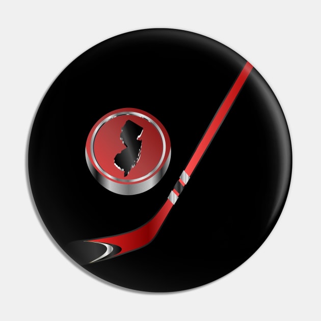 NHL - NJ  Red Stick Red Puck Pin by geodesyn