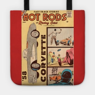 VINTAGE COMICS HOT RODS RACING CARS 50S Tote