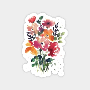 Watercolor Flowers 11, Bouquet Illustration Magnet