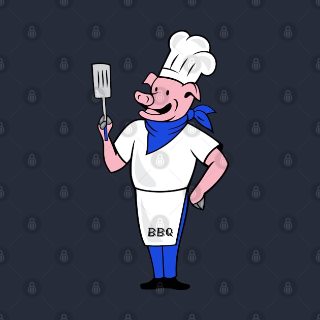 BBQ pig in apron blue by Made the Cut