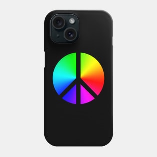 Negative Space Rainbow Peace Sign Phone Case