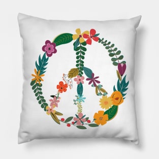 Floral Peace Sign Pillow