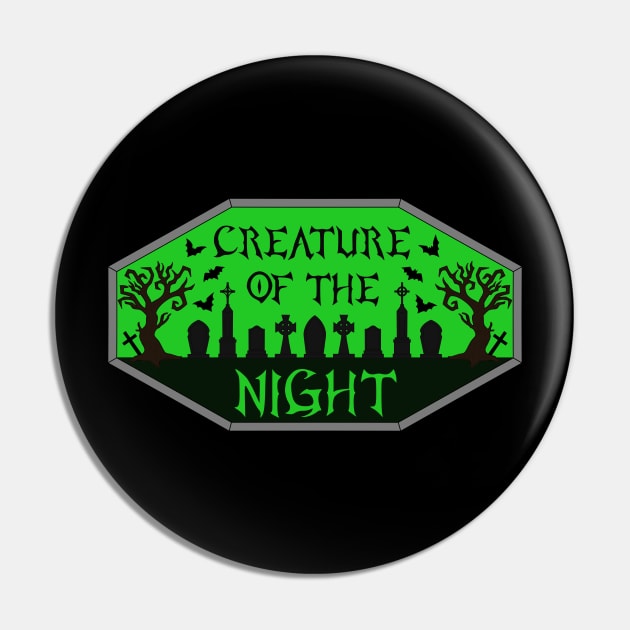 Creature of the Night Cemetery in Green Pin by RavenWake