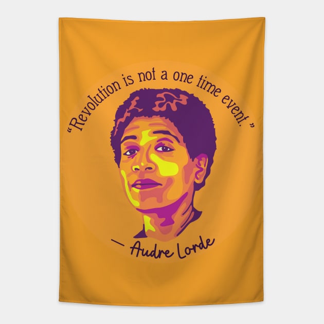 Audre Lorde Portrait and Quote Tapestry by Slightly Unhinged