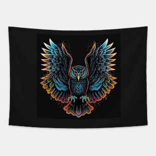 Neon Owl Tapestry