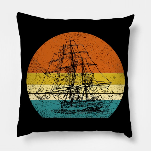 Vintage retro ship Pillow by Inyourdesigns