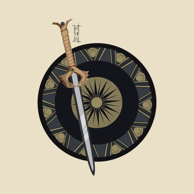 Shield and Sword T-Shirt by vienix