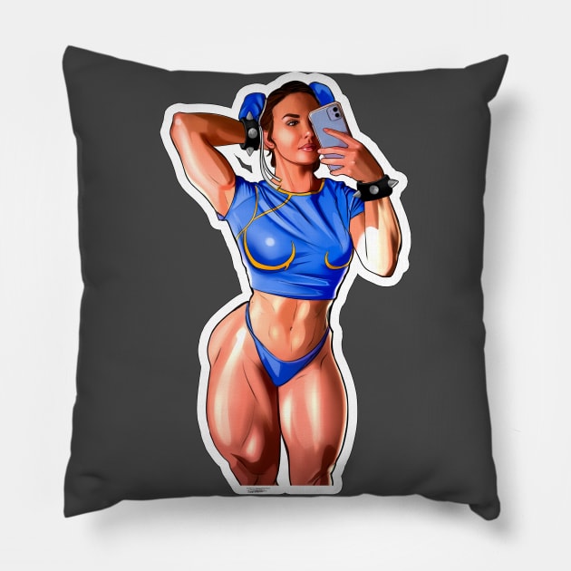 CHUN LI selfie street fighter Pillow by Killbiroarts