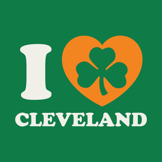 Cleveland St Patricks Day Irish Pride Shamrock Heart by PodDesignShop