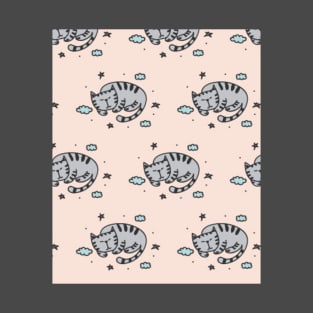 Cat Pattern Mask T-Shirt