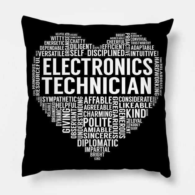 Electronics Technician Heart Pillow by LotusTee