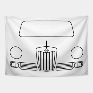 Riley Elf 1960s classic car outline graphic (black) Tapestry