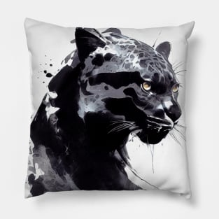 Leopard Panther Wild Nature Free Spirit Art Brush Painting Pillow