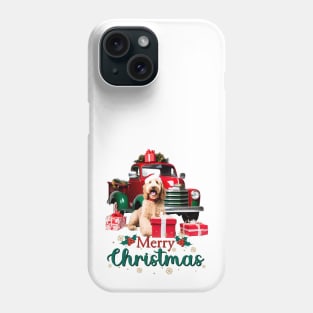 Goldendoodle Merry Christmas Truck Phone Case