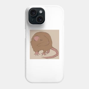 Round Brown Rat (or mouse if you prefer) Phone Case