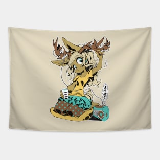 Jackalope girl Tapestry