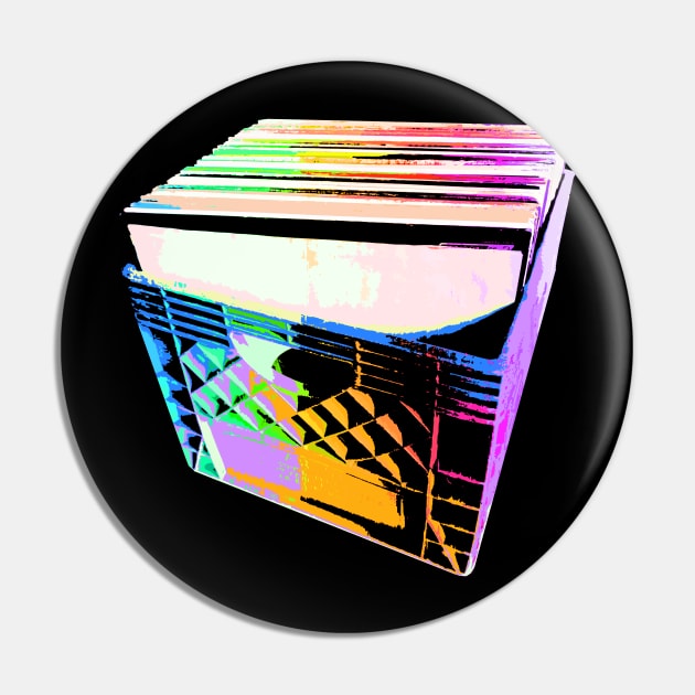 Crate of Vinyl LP Records (pop art colors) Pin by robotface