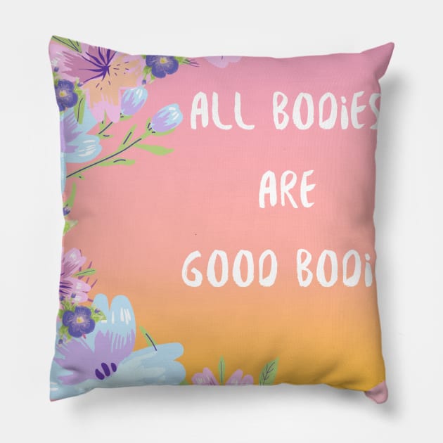 All bodies- floral Pillow by MotherMoonManifestations