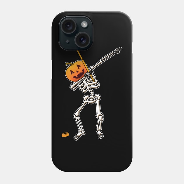 Halloween Dabbing Skeleton Hockey Phone Case by Marks Kayla