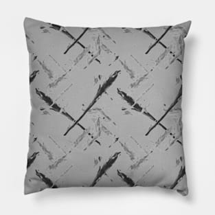 Dark lattice, mesh, crosses on a gray background, abstraction Pillow