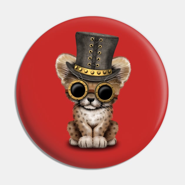 Steampunk Baby Cheetah Cub Pin by jeffbartels