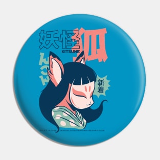 Anime Kitsune Yokai Girl Pin