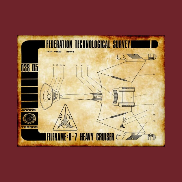 Federation Technological Survey D7 Top View by Starbase79