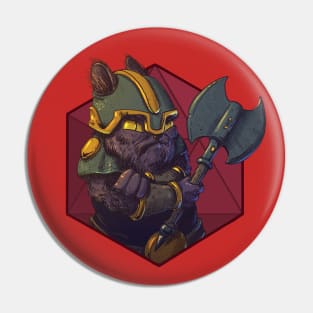 RPG Cat Persian dwarf warrior Pin