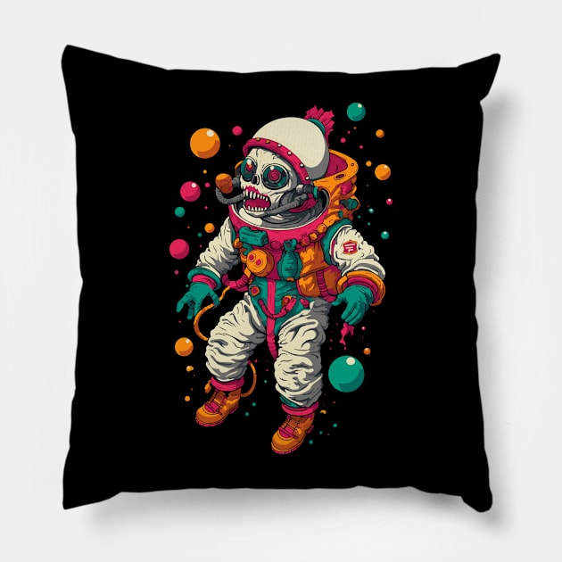 Skull Astronaut Pillow by Zugor