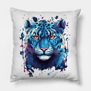 Snow Leopard Illustration Pillow