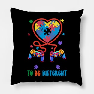 Gamer Autism Awareness It's Ok To Be Different Funny Video Game Pillow