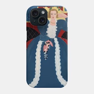 Woman in Blue Dress with White Lace After Matisse Phone Case