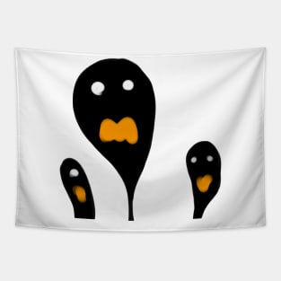 Black ghost Halloween art Tapestry