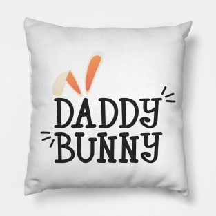 Simple and Cute Daddy Bunny Easter Typography Pillow